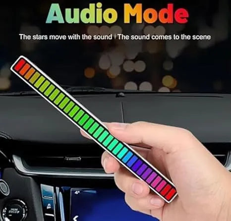 RGB Rhythm LED Light Bar – Sound Reactive Music Ambient Strip with Multiple Modes for Desks, Cars, Setups & Parties – USB Powered Audio Pickup Light