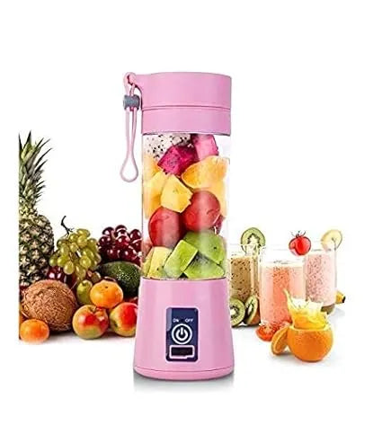 4-Blade Portable USB Juicer – Dual Port Rechargeable | Travel-Friendly, BPA-Free