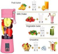 4-Blade Portable USB Juicer – Dual Port Rechargeable | Travel-Friendly, BPA-Free