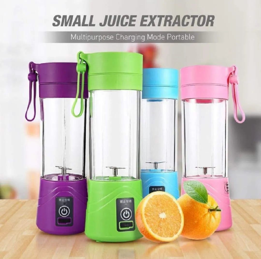 4-Blade Portable USB Juicer – Dual Port Rechargeable | Travel-Friendly, BPA-Free