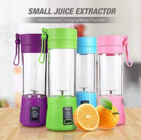 4-Blade Portable USB Juicer – Dual Port Rechargeable | Travel-Friendly, BPA-Free