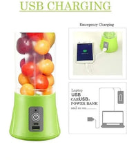 4-Blade Portable USB Juicer – Dual Port Rechargeable | Travel-Friendly, BPA-Free