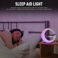 G Speaker Lamp - APP Control 3-in-1 Bluetooth Speaker with Wireless Charging, RGB Light, Sunrise Alarm Clock for Bedroom