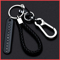 Car Keychain with Phone Number Display – Anti-Loss Key Ring for Parking Assistance & Emergency Contact Info