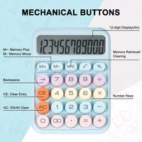 Retro Mechanical Calculator with Colorful Keys – Manual Push-Button Math Machine for Students, Teachers, and Decor – No Batteries Needed