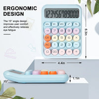 Retro Mechanical Calculator with Colorful Keys – Manual Push-Button Math Machine for Students, Teachers, and Decor – No Batteries Needed