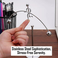 Gravity Balance Kinetic Desk Toy – Stainless Steel Spinning Orbit Sculpture for Focus, Stress Relief & Decor