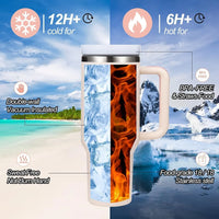 1200ml Thermosteel Tumbler – Insulated Stainless Steel Mug with Handle, Straw & Leakproof Lid | Hot & Cold Flask for Office, Gym, Car & Travel