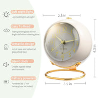 Silent Non-Ticking Round Desk Clock for Bedroom, Study, or Office – Minimalist Design with Quartz Movement – Battery Operated