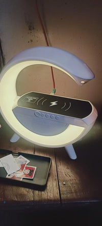 G Speaker Lamp - APP Control 3-in-1 Bluetooth Speaker with Wireless Charging, RGB Light, Sunrise Alarm Clock for Bedroom