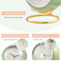 Silent Non-Ticking Round Desk Clock for Bedroom, Study, or Office – Minimalist Design with Quartz Movement – Battery Operated