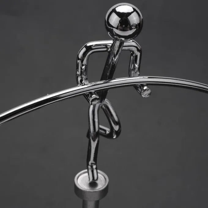 Gravity Balance Kinetic Desk Toy – Stainless Steel Spinning Orbit Sculpture for Focus, Stress Relief & Decor