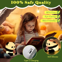 Silicone Baby Panda Night Lamp – Cute Rechargeable LED Bedside Light | 7-Color Changing Lamp for Bedroom & Gifting