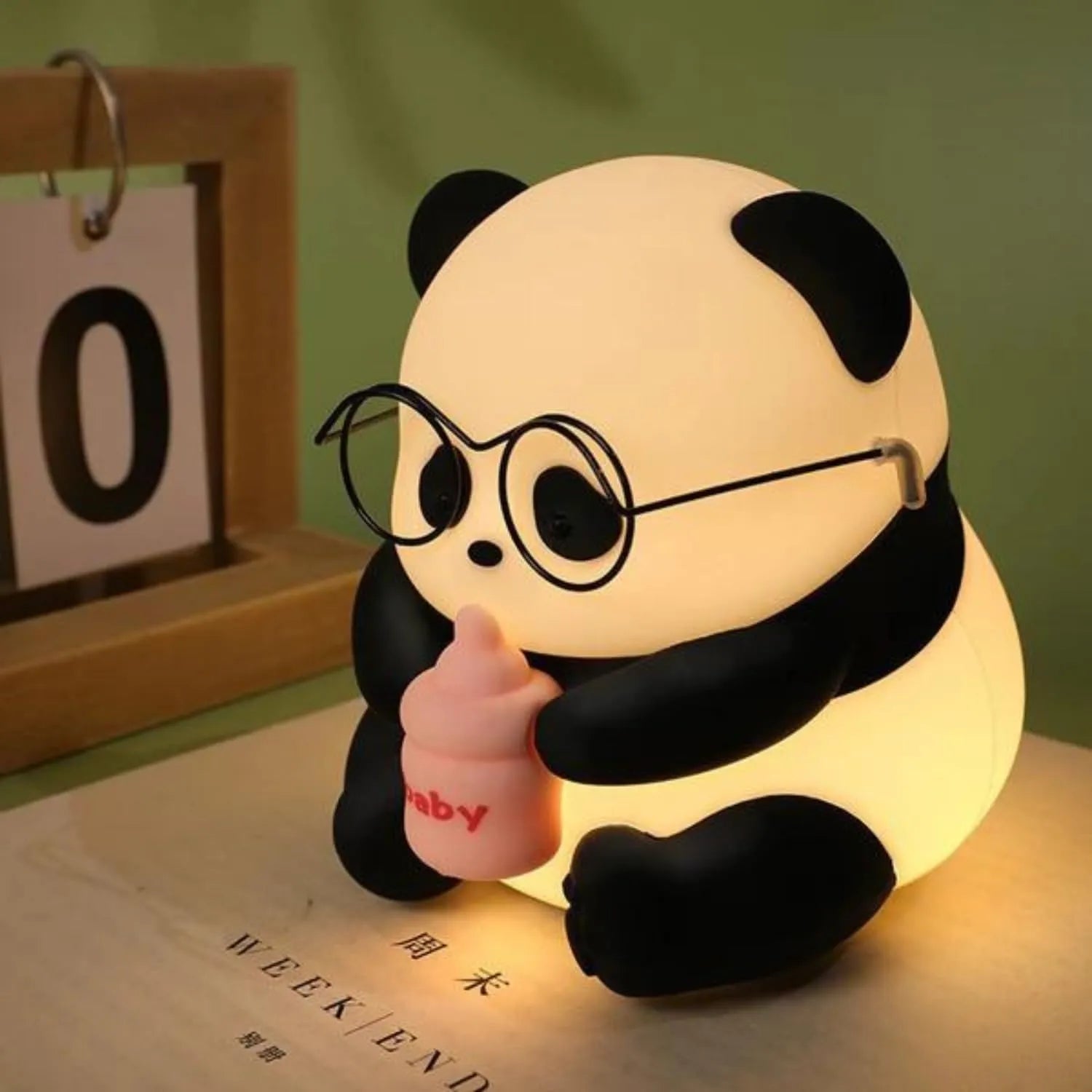Silicone Baby Panda Night Lamp – Cute Rechargeable LED Bedside Light | 7-Color Changing Lamp for Bedroom & Gifting