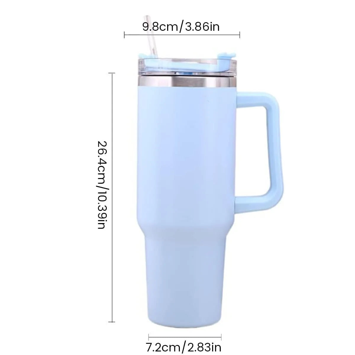 1200ml Thermosteel Tumbler – Insulated Stainless Steel Mug with Handle, Straw & Leakproof Lid | Hot & Cold Flask for Office, Gym, Car & Travel