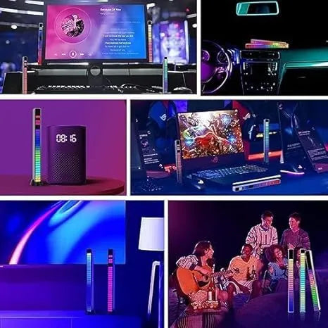 RGB Rhythm LED Light Bar – Sound Reactive Music Ambient Strip with Multiple Modes for Desks, Cars, Setups & Parties – USB Powered Audio Pickup Light