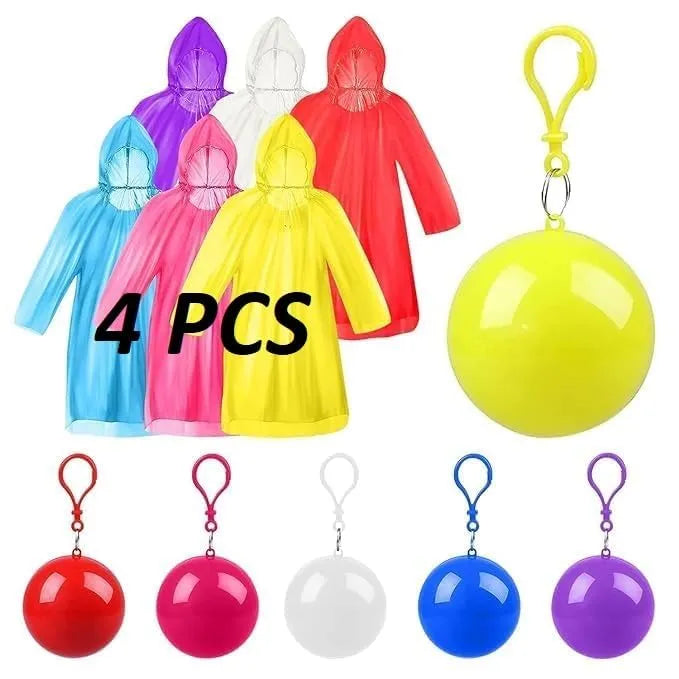 Portable Raincoat in Keychain Ball – Lightweight Waterproof Emergency Poncho for Travel, Events & Commute