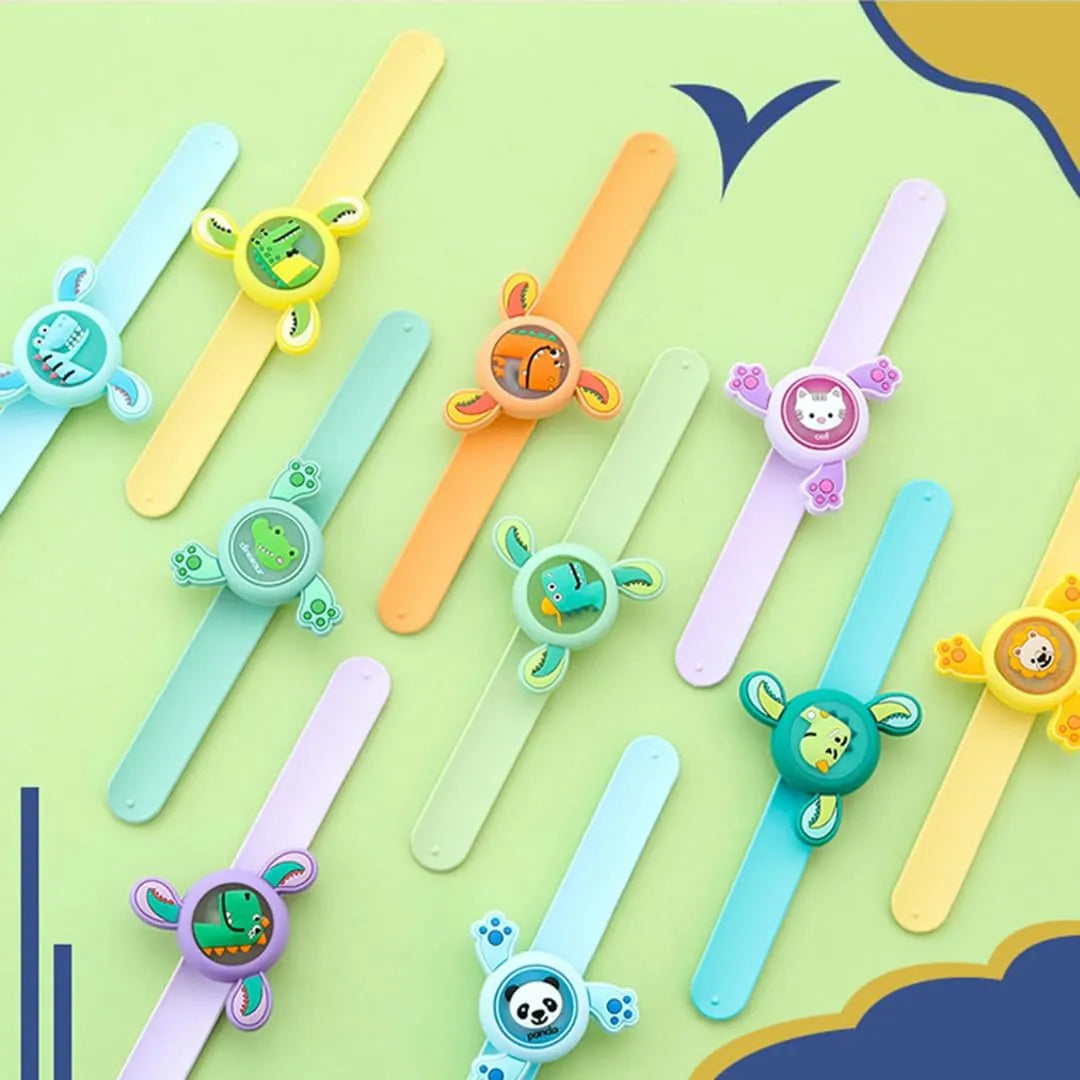 Spinning Slap Band Bracelet – Fun Cartoon Wrist Toy for Kids, Fidget-Friendly, Party Return Gift, and Playtime Delight