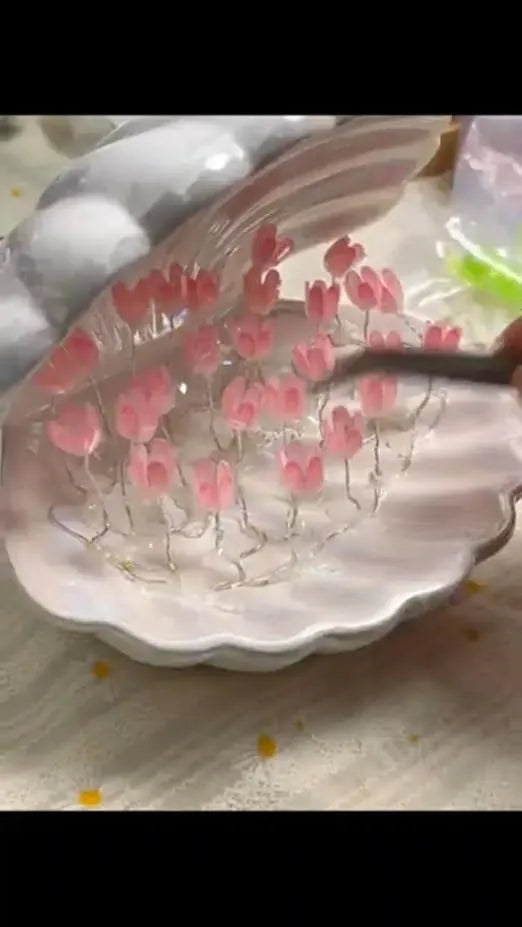 LunaBloom – Shell Tulip Night Lamp | Cute Desk Lamp