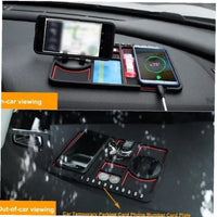Multifunction Anti-Slip Car Dashboard Mat Pad with Tray and Parking Phone Number Mobile Holder - Kalesh Monk
