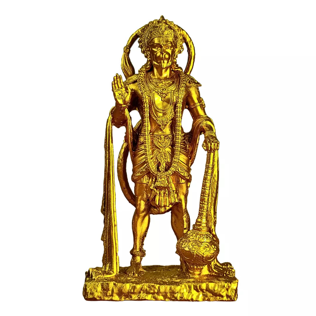 Indian Handicraft Golden Colour Shri Hanuman Idol