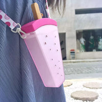 Kawaii Watermelon Ice Cream Sippers with Strap and Stickers